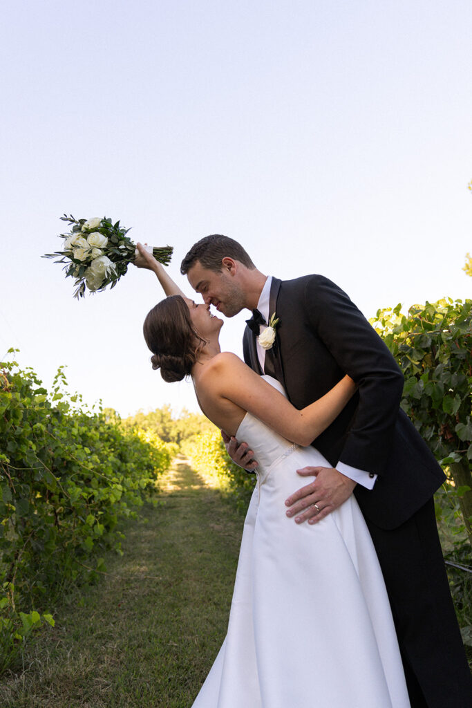 cute couple looking and smiling at each other 