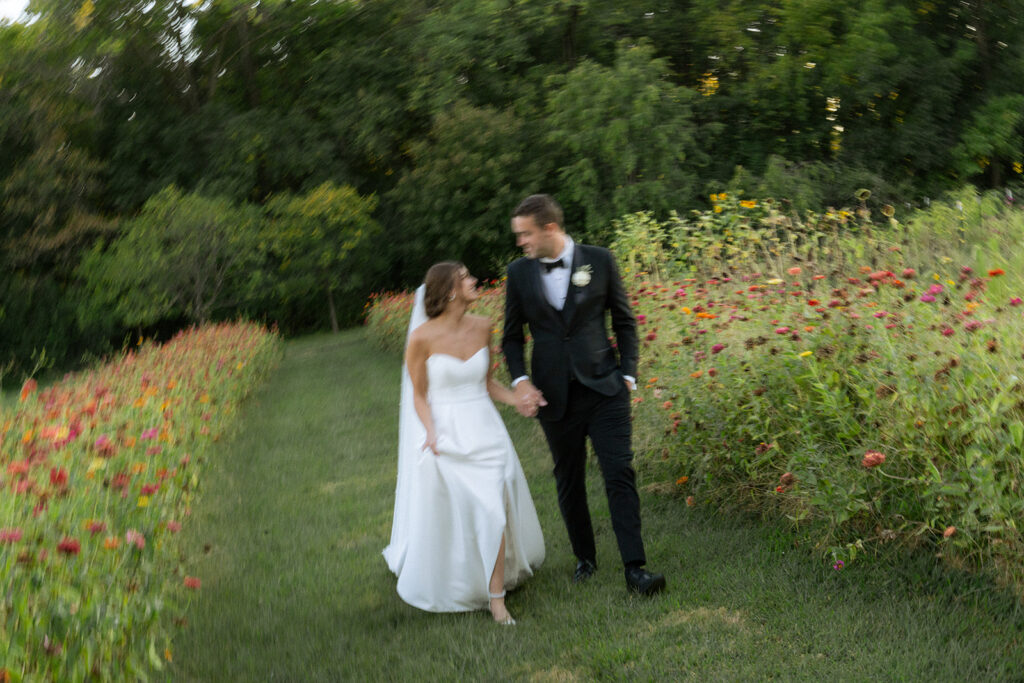 cute couple playing during their bridal session