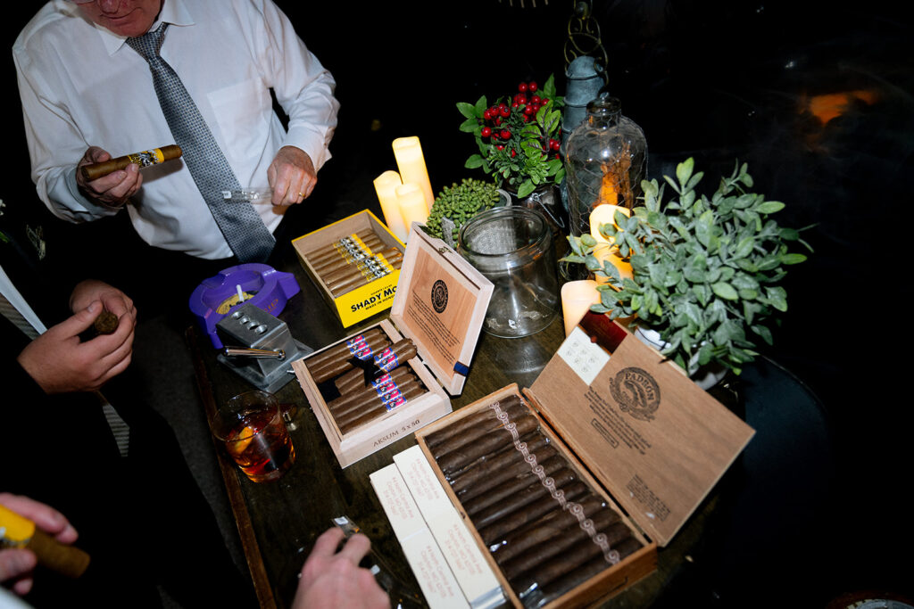 cigar station at the reception