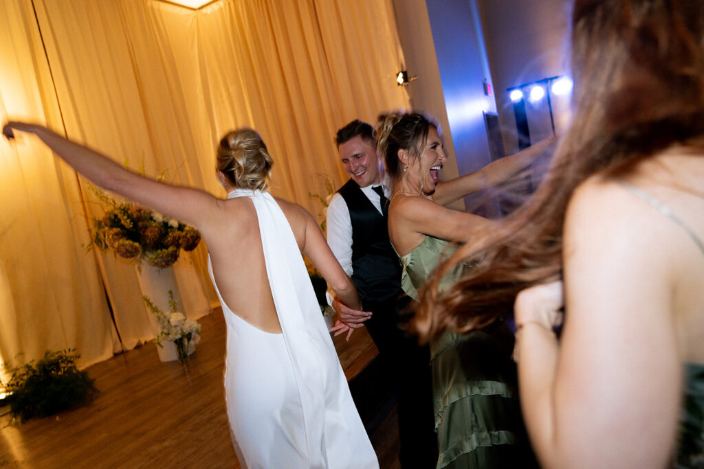 bride and her friends at the editorial reception party