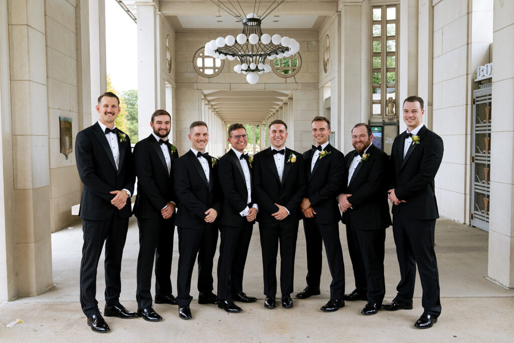 portrait of the groom and his friends