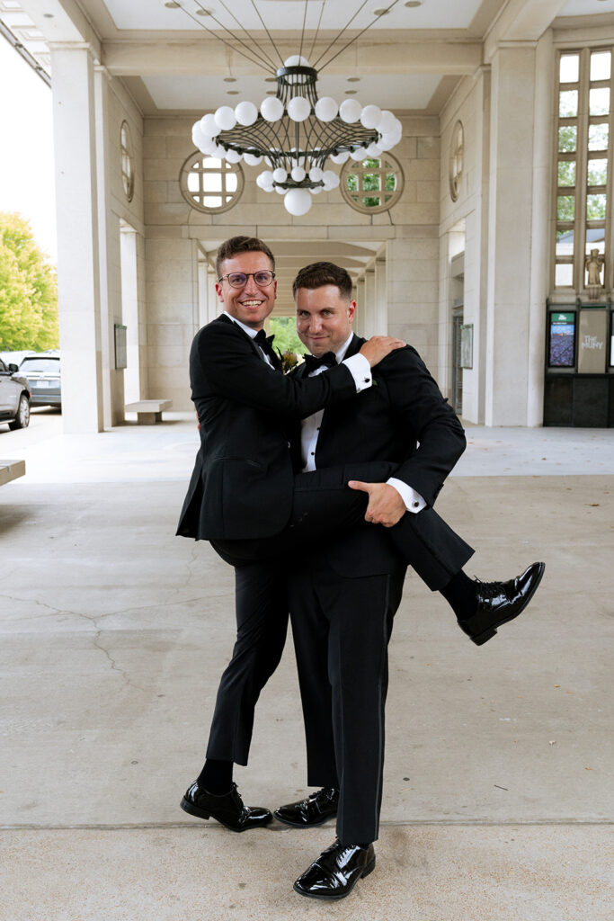 portrait of the groom and his friend