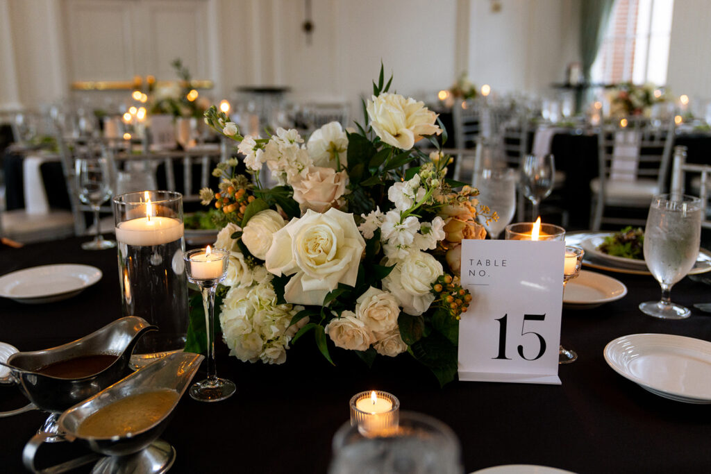 stunning reception party decor - catholic st. louis wedding