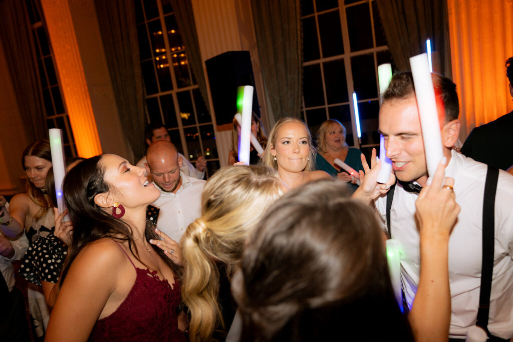 wedding guests at the reception party