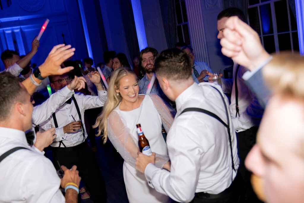 bride and groom dancing at their wedding party