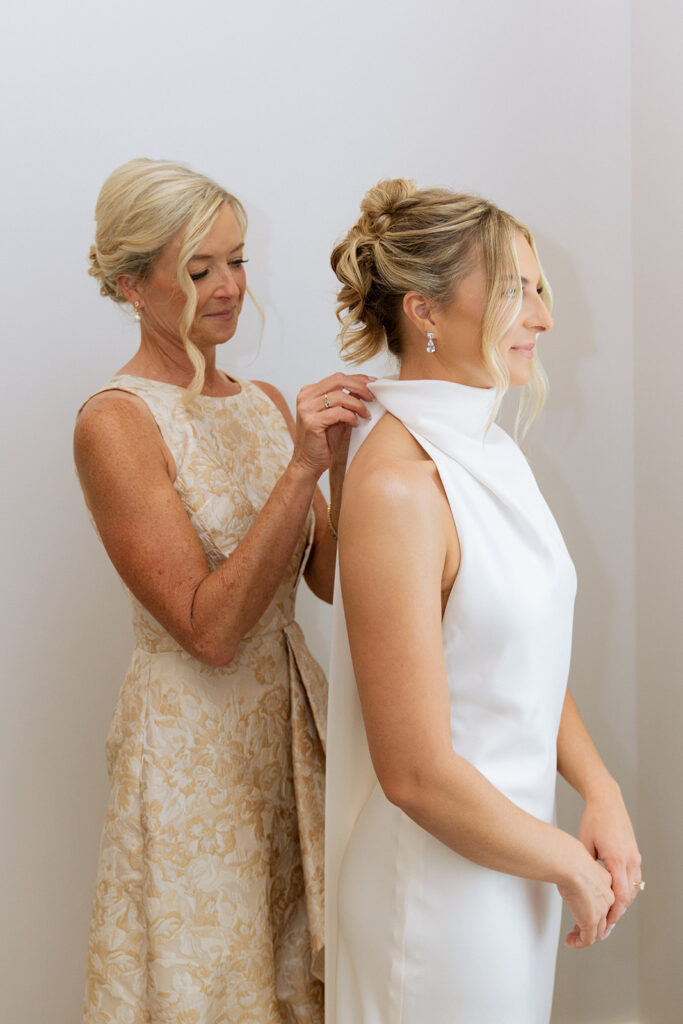 cute portrait of the bride before heading to her editorial wedding ceremony