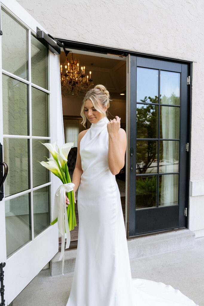 stunning portrait of the bride before the ceremony