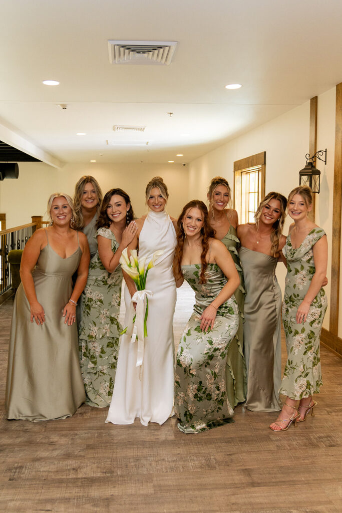 cute picture of the bride and her friends looking at the camera