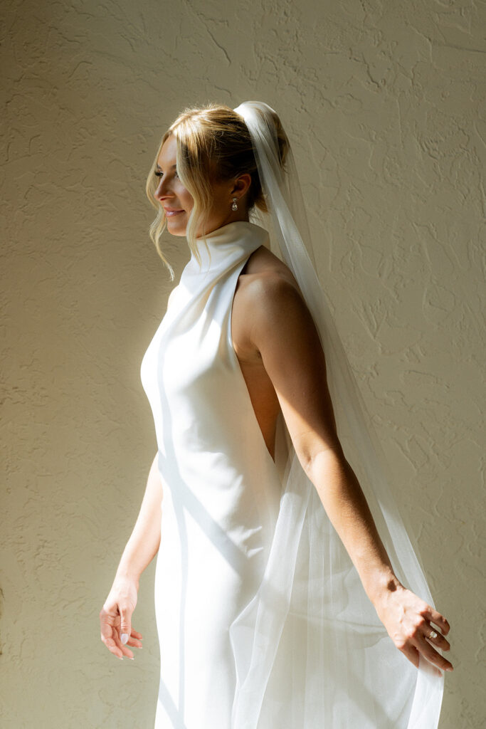 stunning picture of the bride before the ceremony