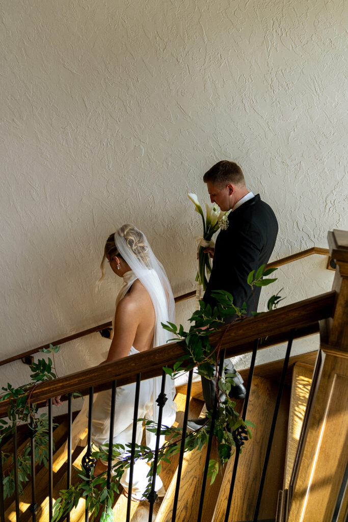 bride and groom before heading to the ceremony