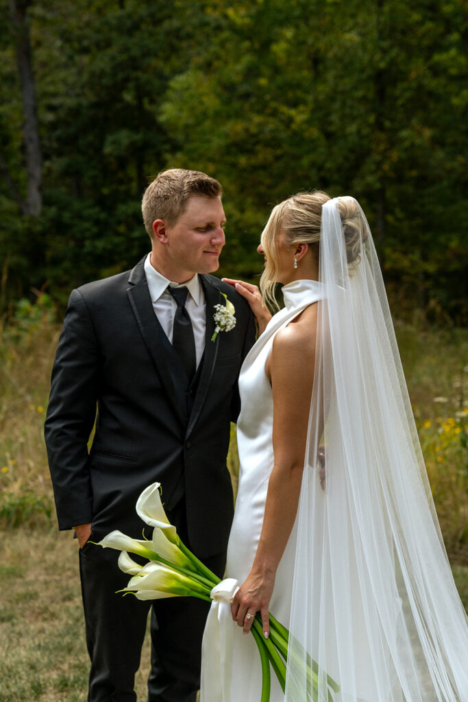 golden hour bridal portraits