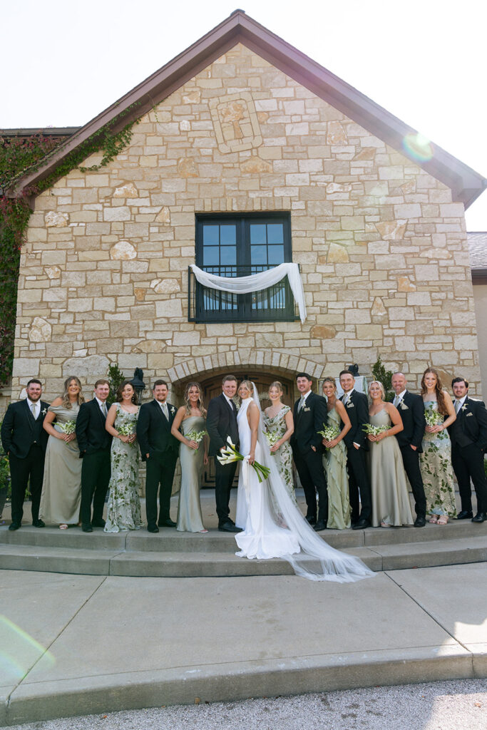 picture of the bride and groom and the bridal party