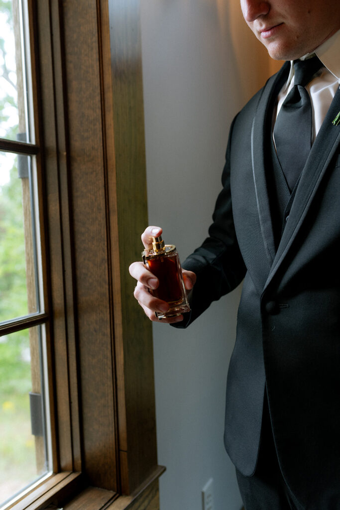 groom before heading to the ceremony 