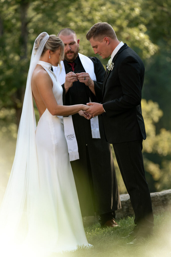 happy couple at their intimate ceremony