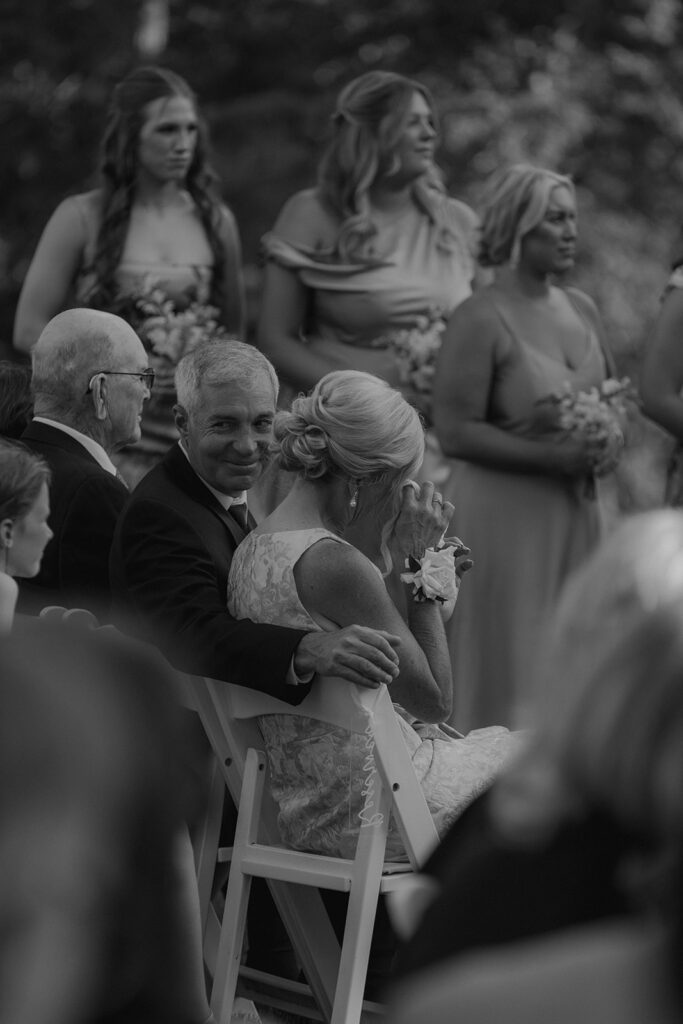 family emotional at the wedding ceremony