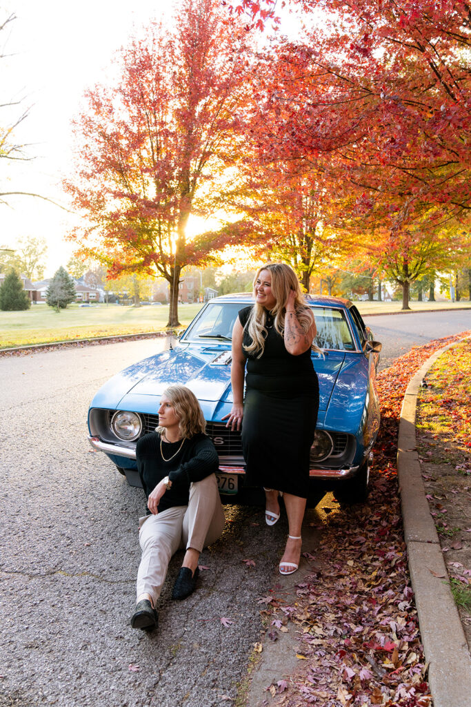 Kayla & Hannah’s Vintage Car & Record Store LGBTQ+ Engagement in St. Louis