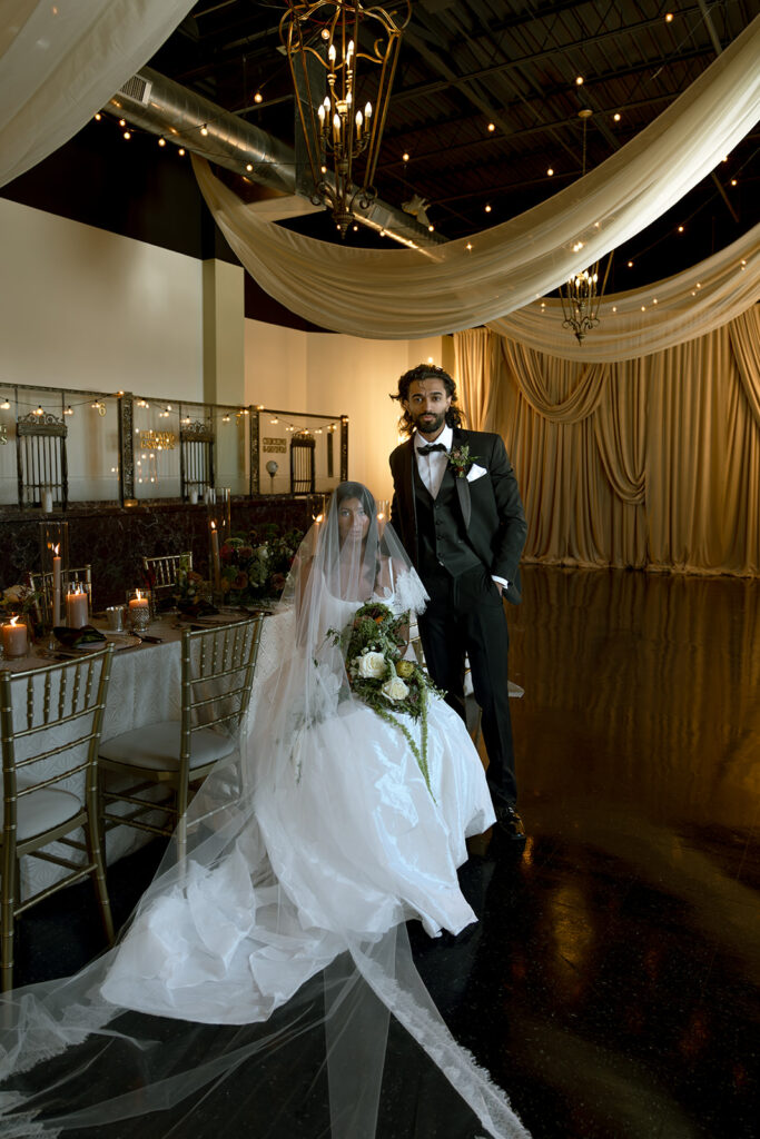 stunning picture of the bride and groom during their bridal portraits 