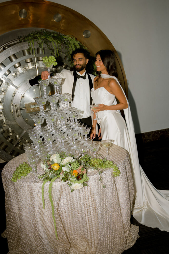 happy bride and groom at their dream reception
