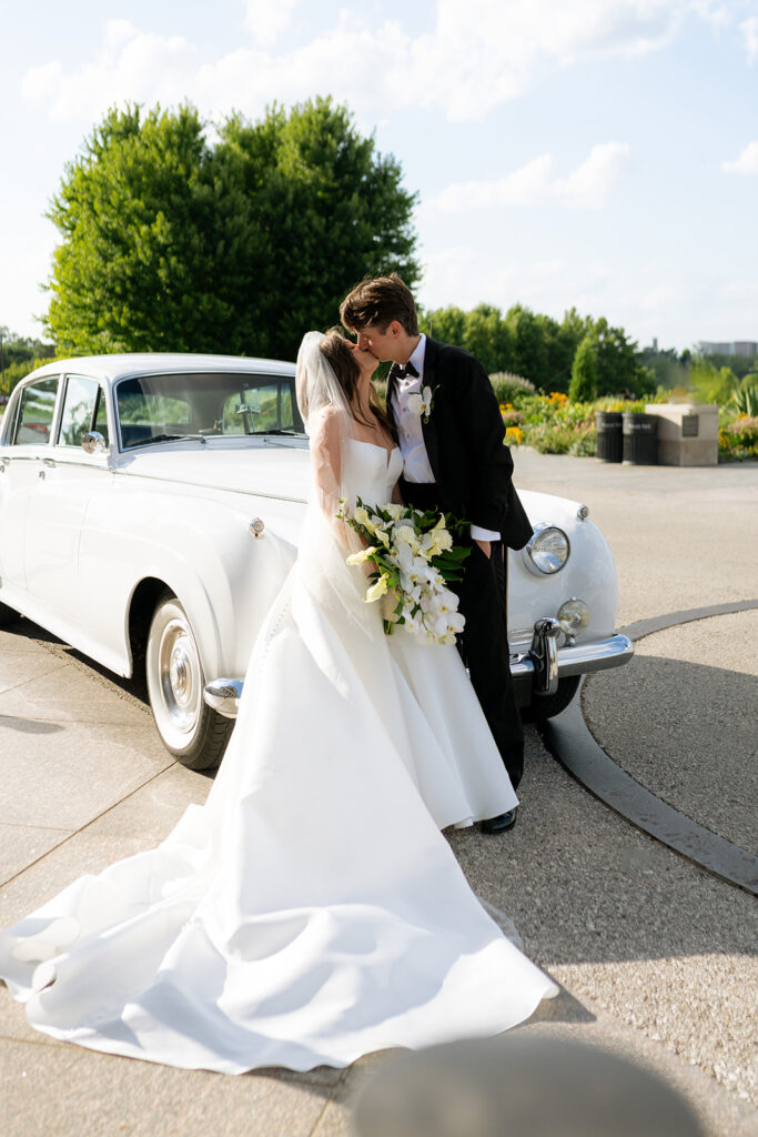 cute golden hour bride and groom portraits 