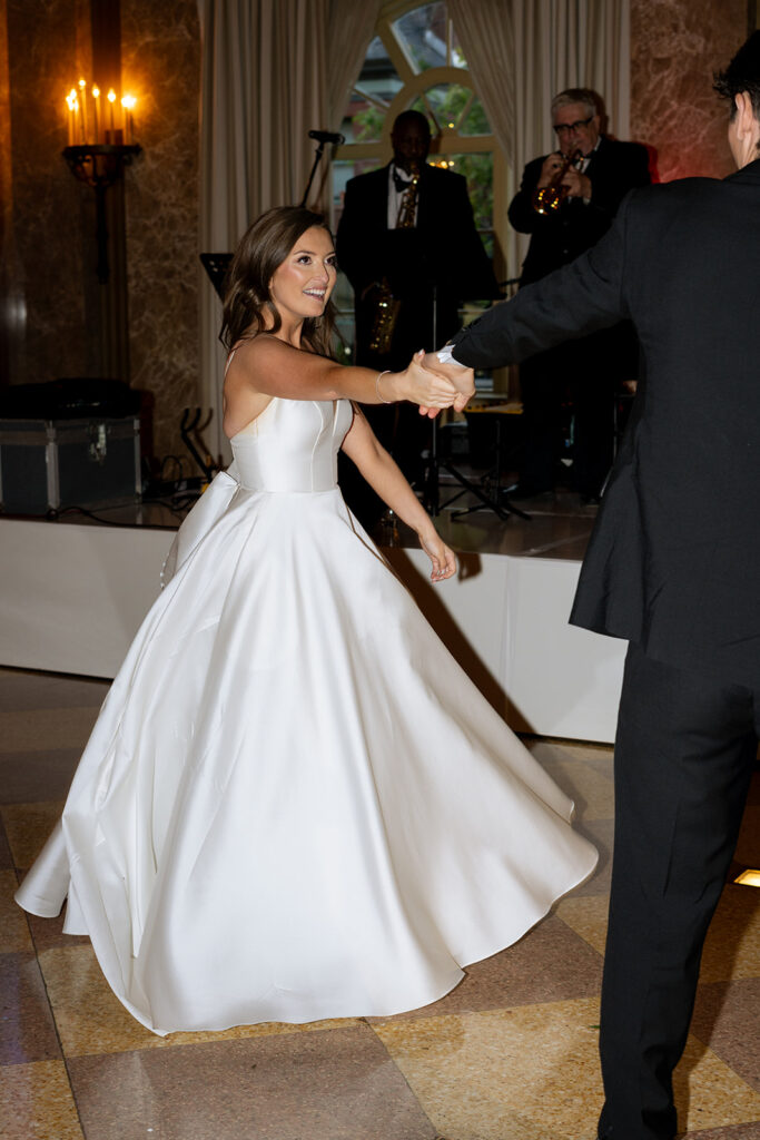 cute couple dancing at their reception