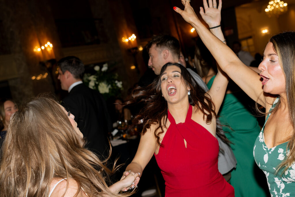 guests dancing at the reception