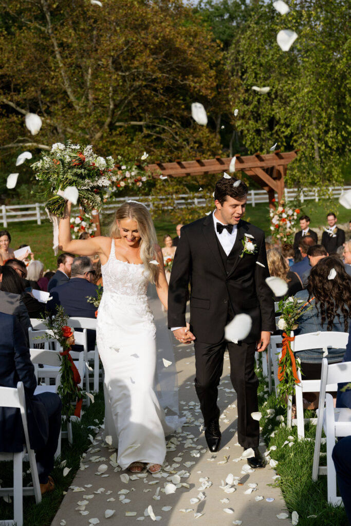 newlyweds heading to their reception