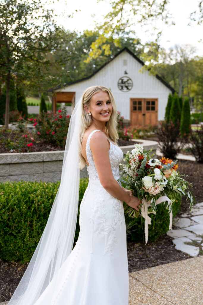 cute picture of the bride before heading to the reception
