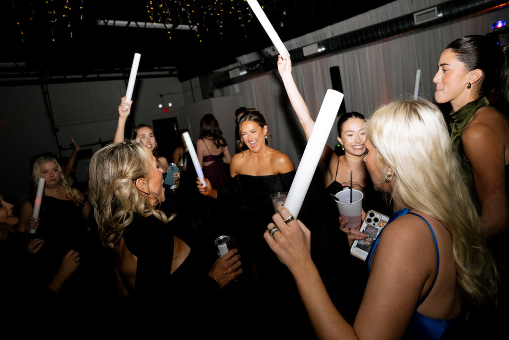 fun winter wedding reception party