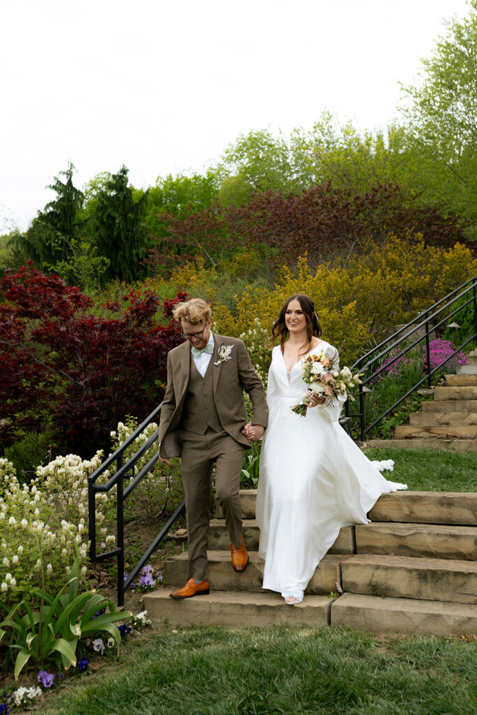 cute couple at their bridal session before heading to the ceremony