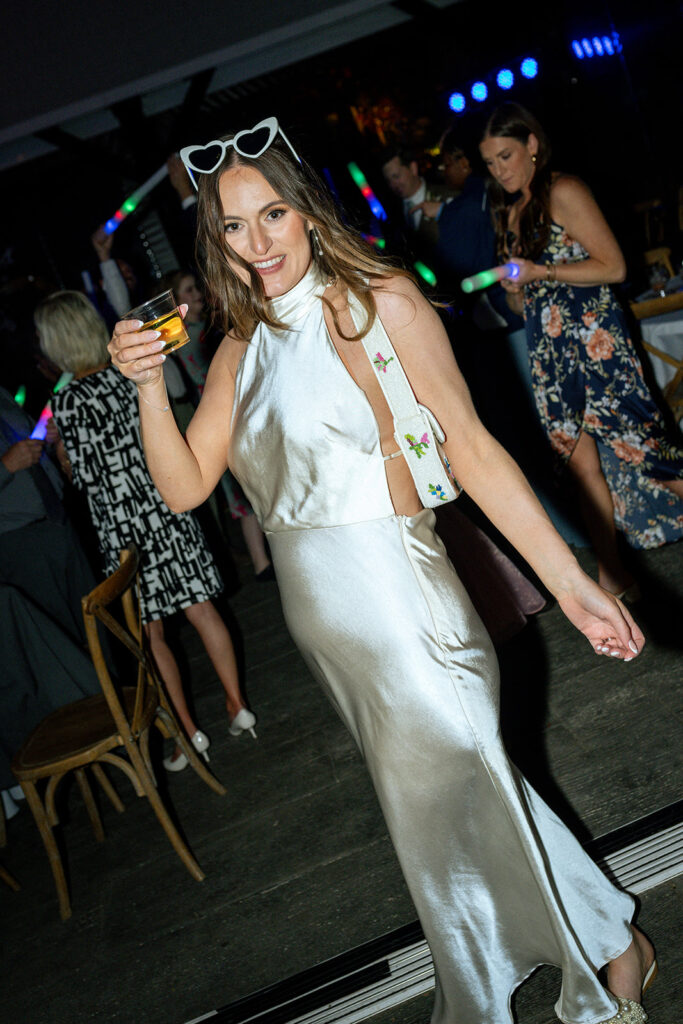 happy bride at her dream wedding reception party