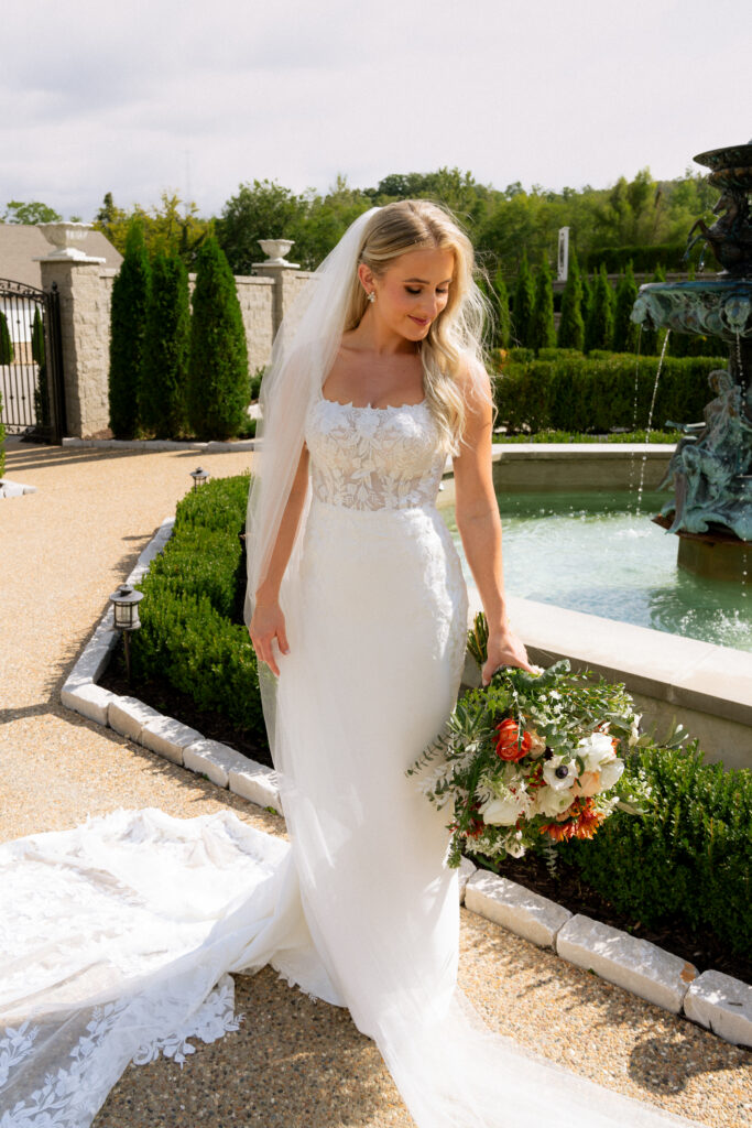 stunning golden hour portrait of the bride