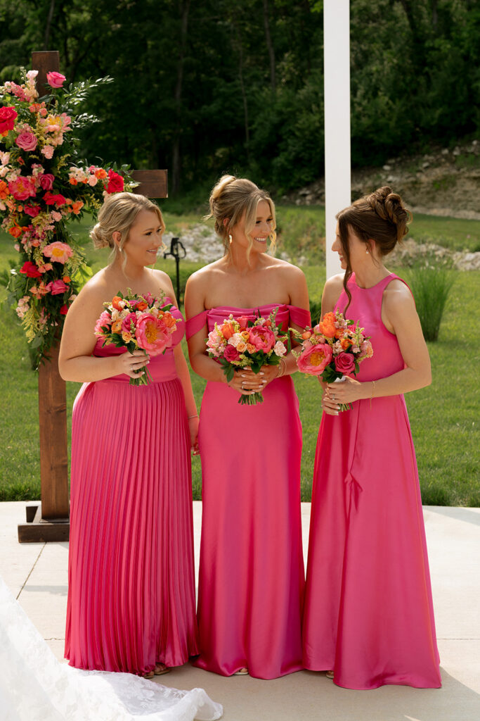 A Pine Hollow Farms Summer Wedding with Hot Pink Dresses & the Prettiest Cake Ever
