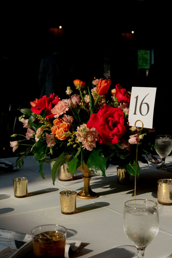 colorful reception decor 