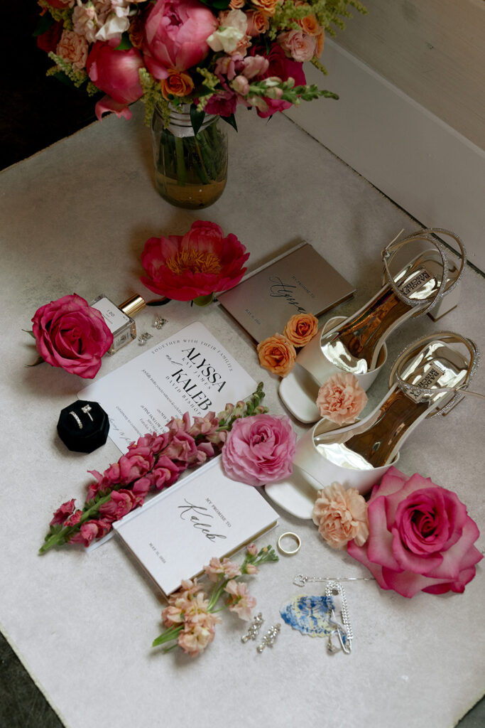 colorful wedding day details