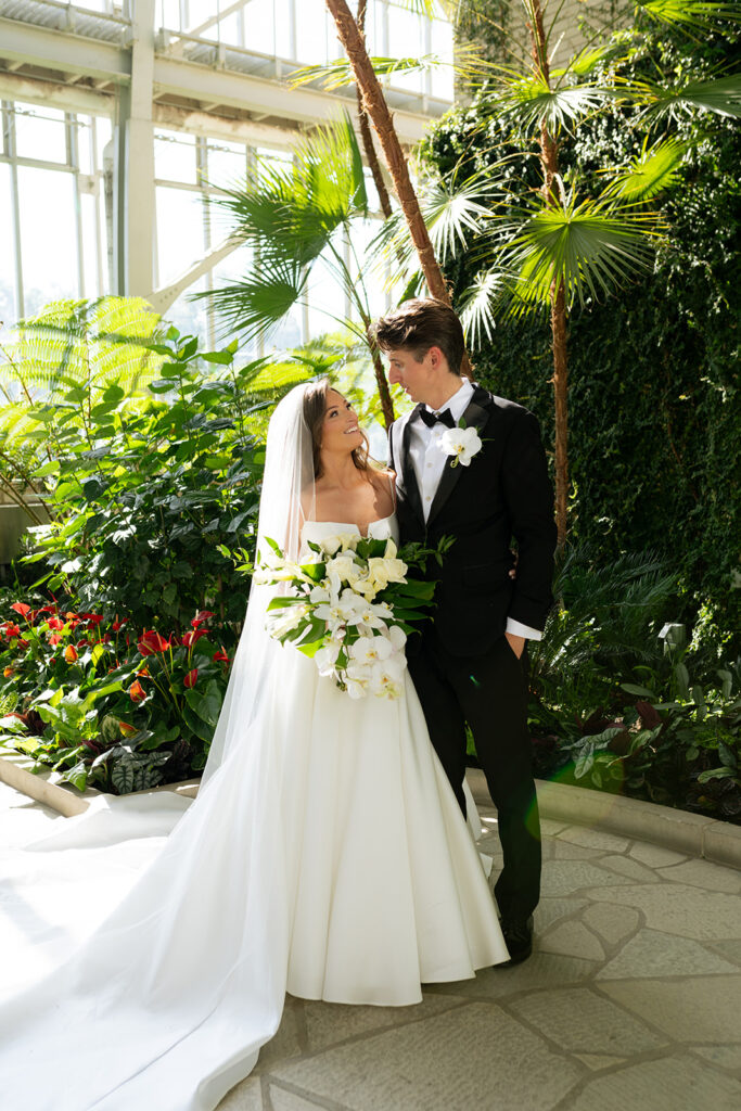 cute couple looking and smiling at each other 