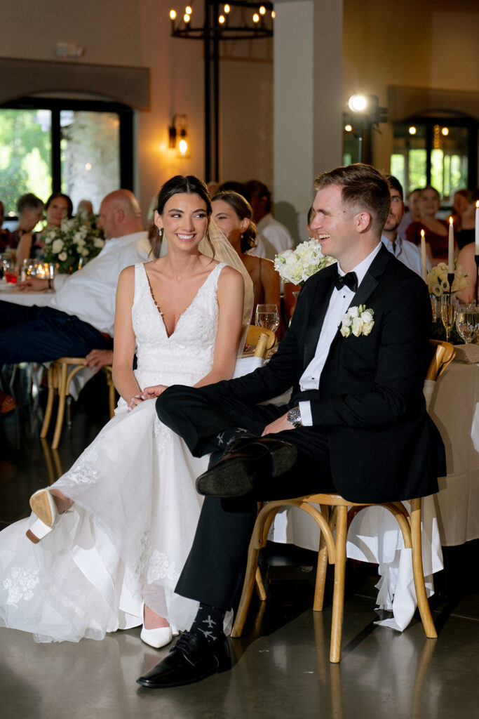 cute picture of the newlyweds at their reception