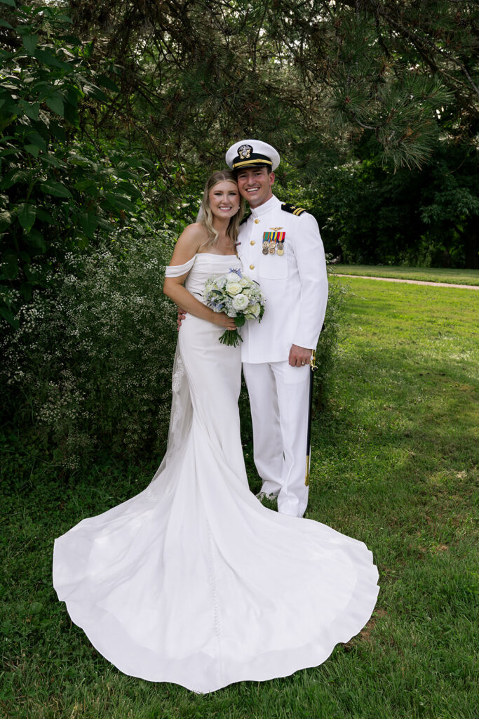 cute couple posing for the camera during their bridal portraits