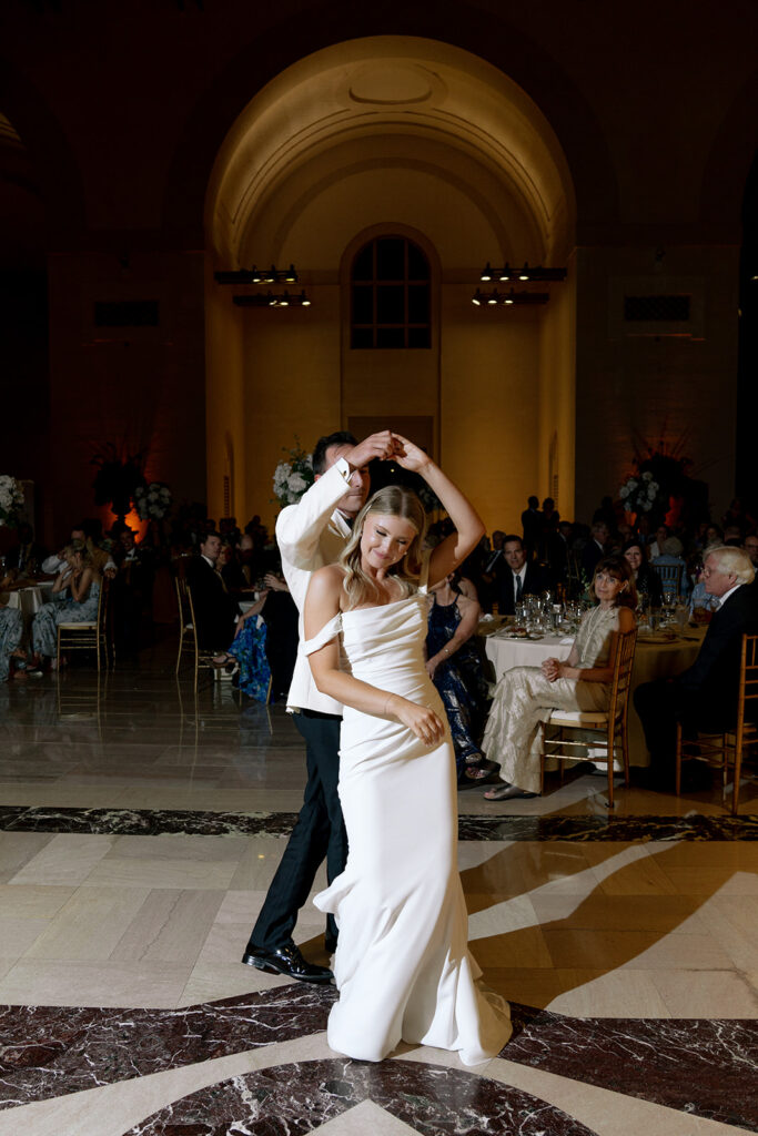 couple at their first dance at the reception
