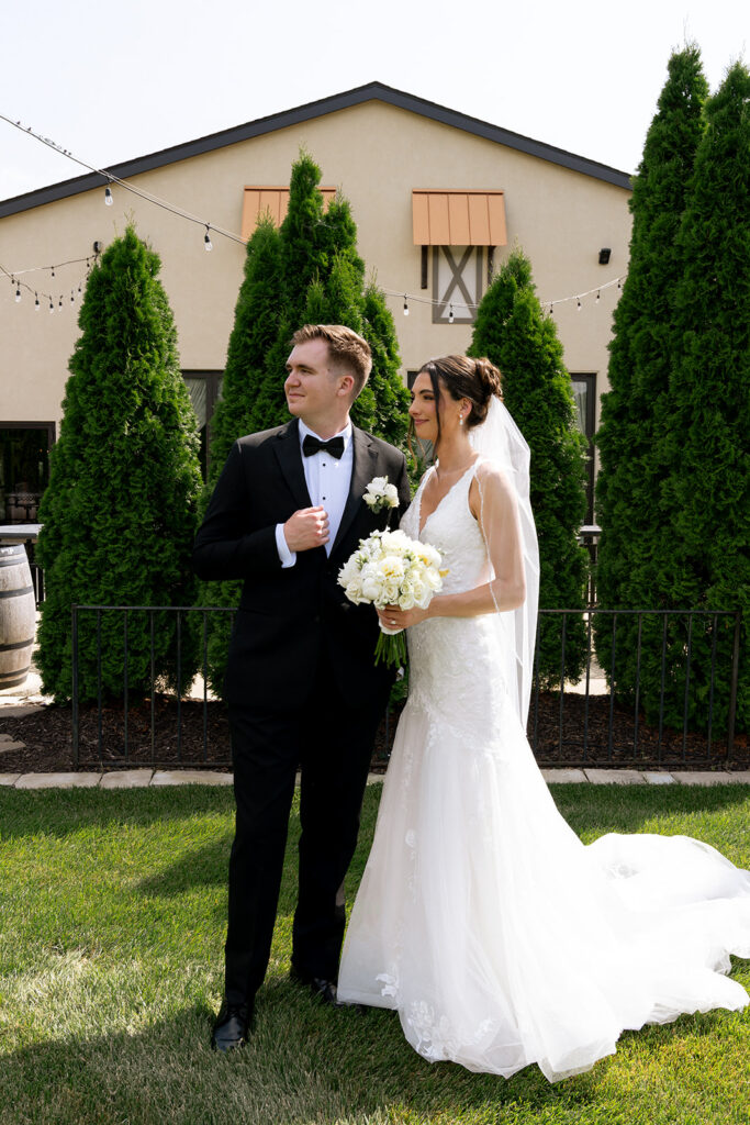 cute portrait of the bride and groom during their bridal portraits 