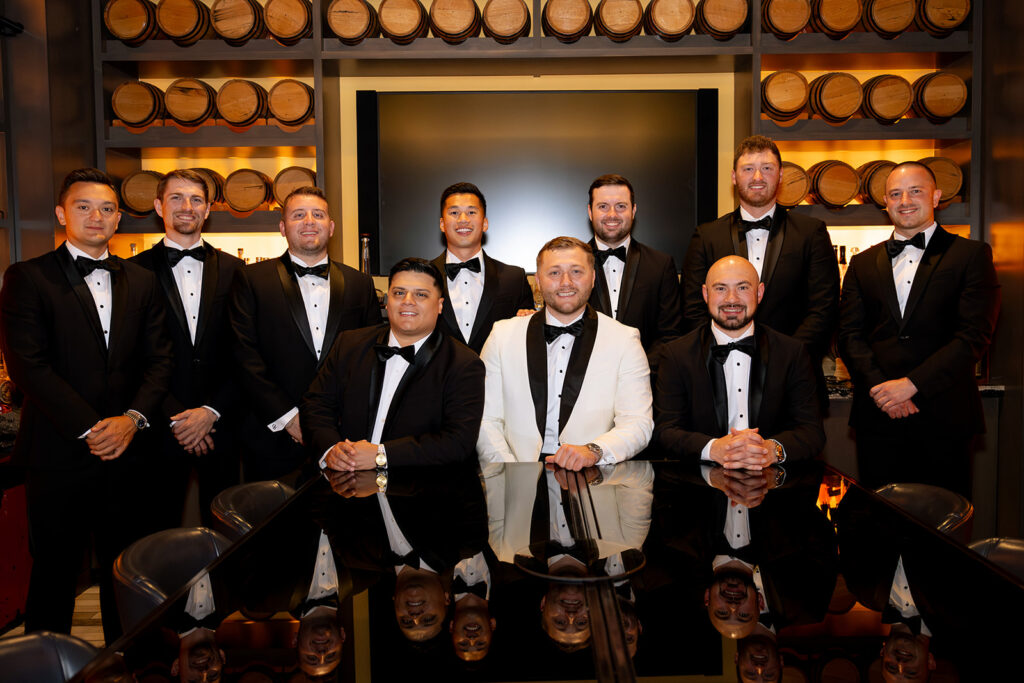 portrait of the groom and his groomsmen