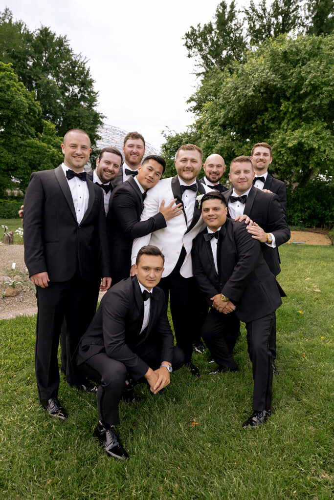 picture of the groom and his friends before the ceremony