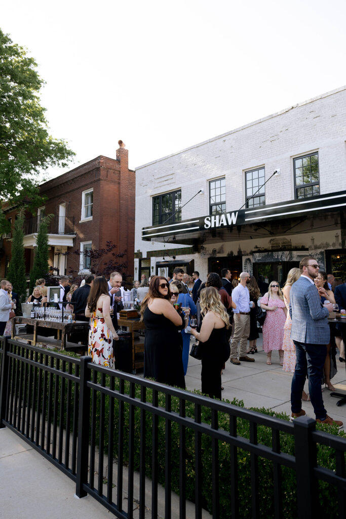 wedding guests at the fun cocktail hour