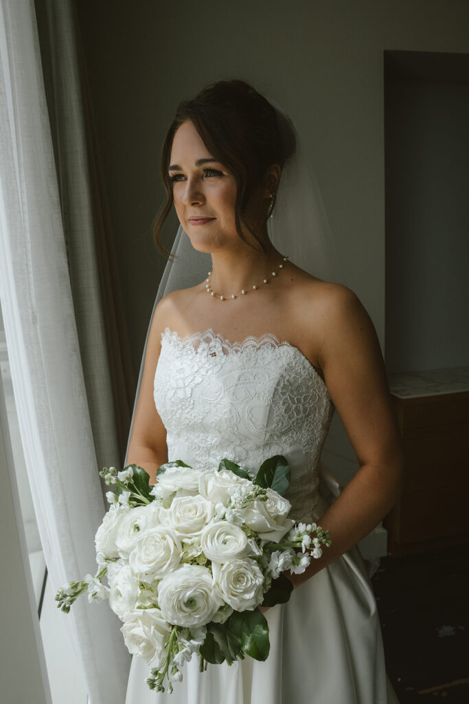 Right before heading to her first look