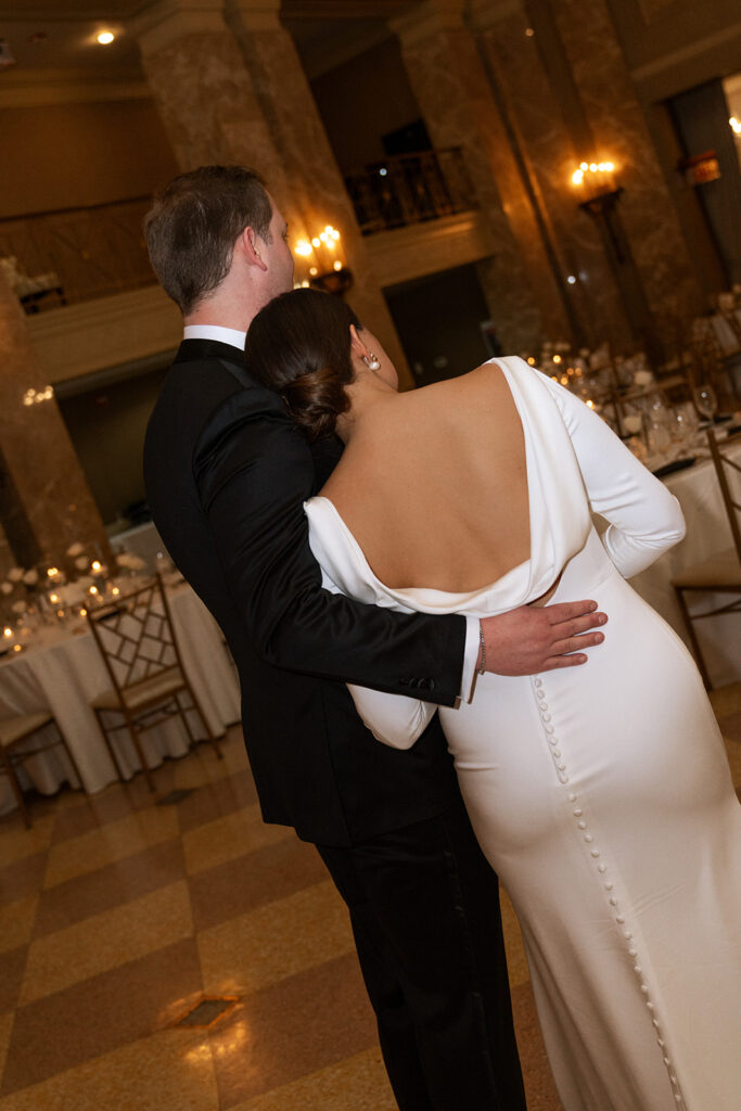 Cute picture of the newlyweds hugging