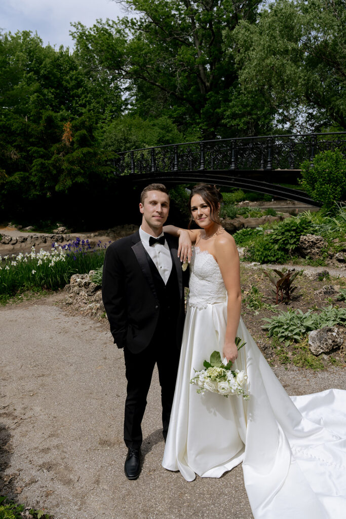 Bride and groom at the St. Louis bridal portraits