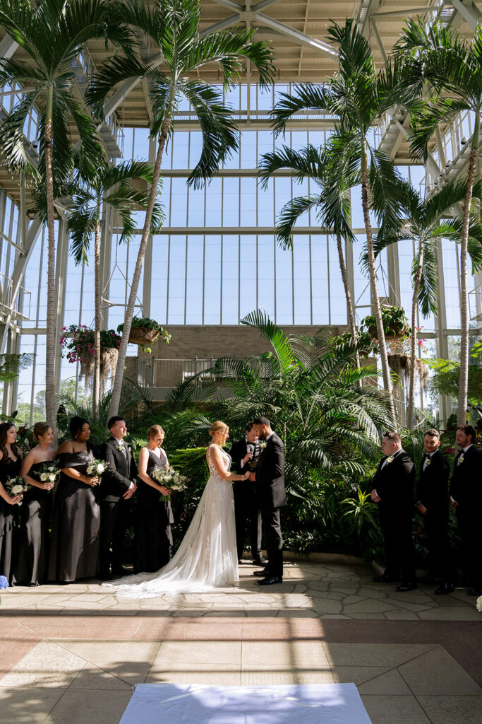 bride and groom at their dream intimate wedding ceremony in st. louis