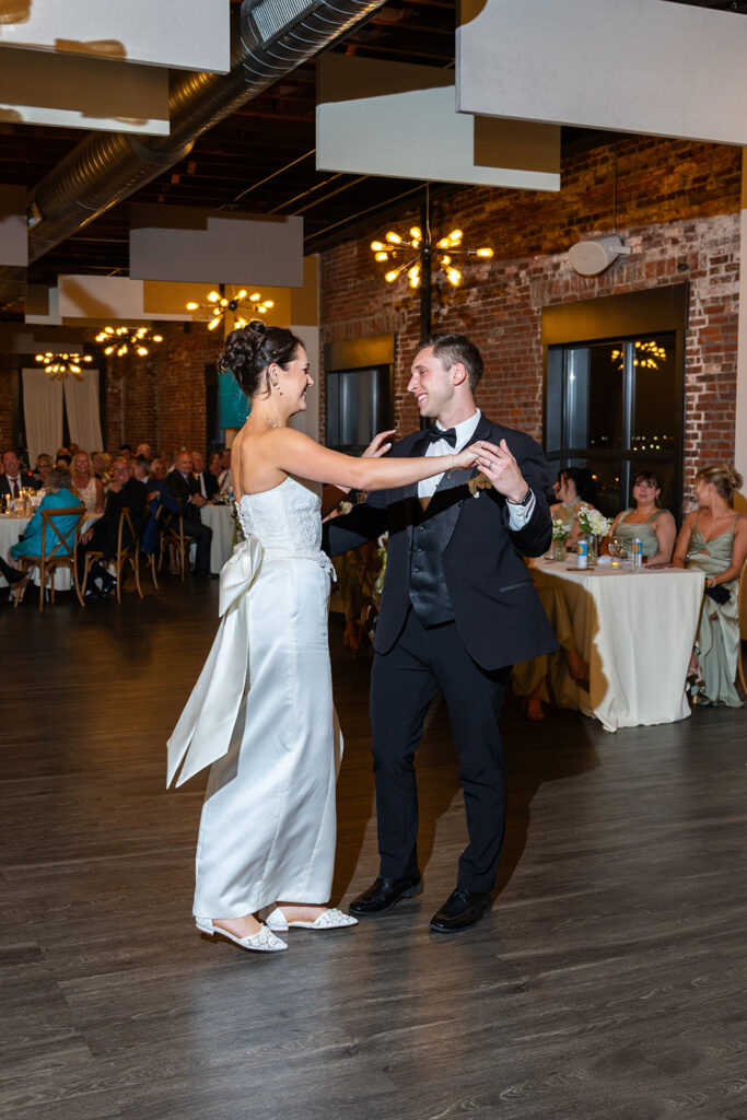 bride and groom first dance