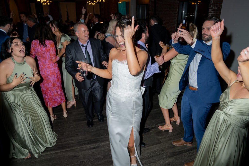 Bride dancing at her dream wedding party