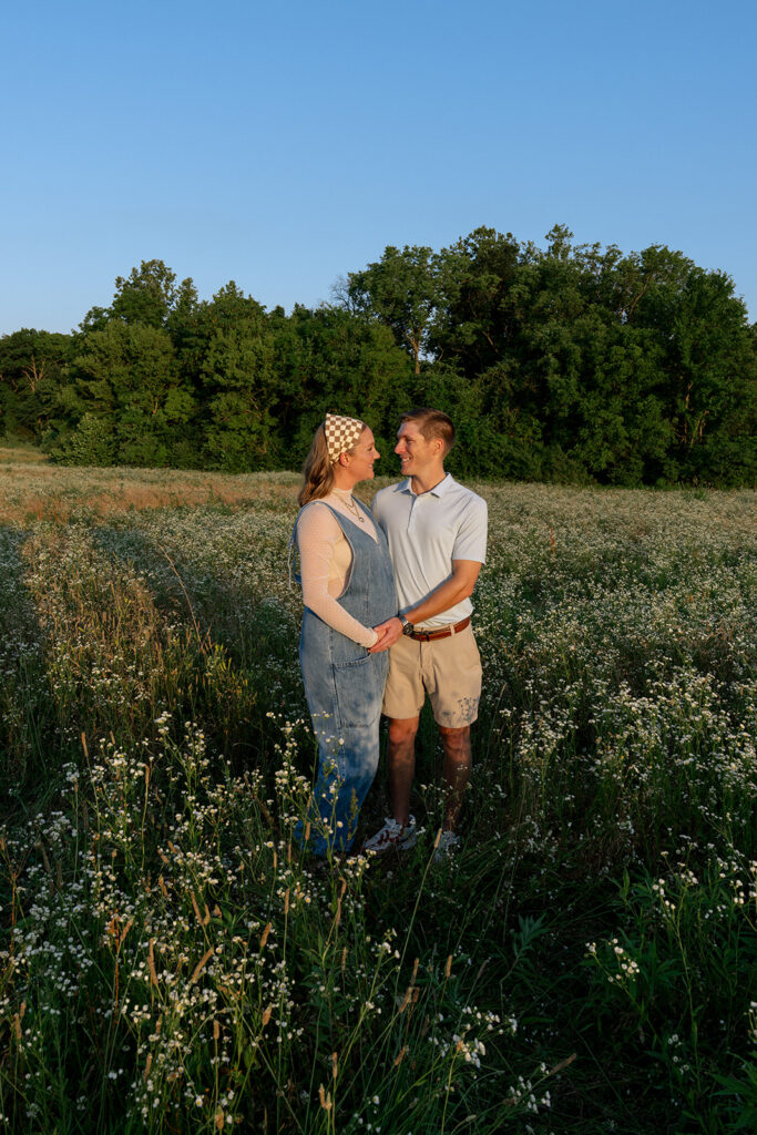 couple laughing with each other during their photoshoot