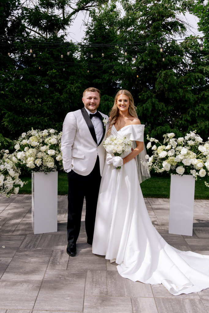cute couple at their bridal session in st. louis